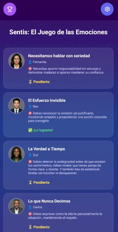 Sentis App Screenshot